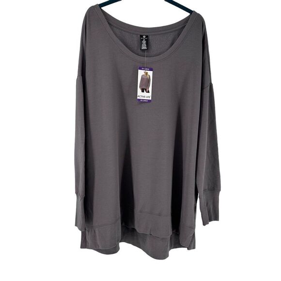 Active Life Sweatshirt Size XXL Gray Casual Soft Cozy Athleisure Round Neck Top - Picture 1 of 6